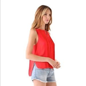 Diane Von Furstenberg Pleated Sleeveless Blouse